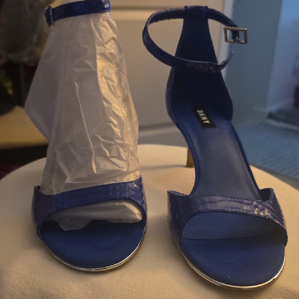 DKNY Strappy Blue Heels